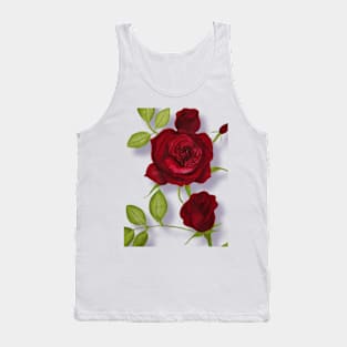 Red Rose stem - watercolor painting Tank Top